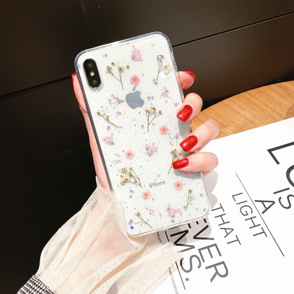 GoByte Accessories - NEW iPhone XS Max Glitter Dry Flower Case